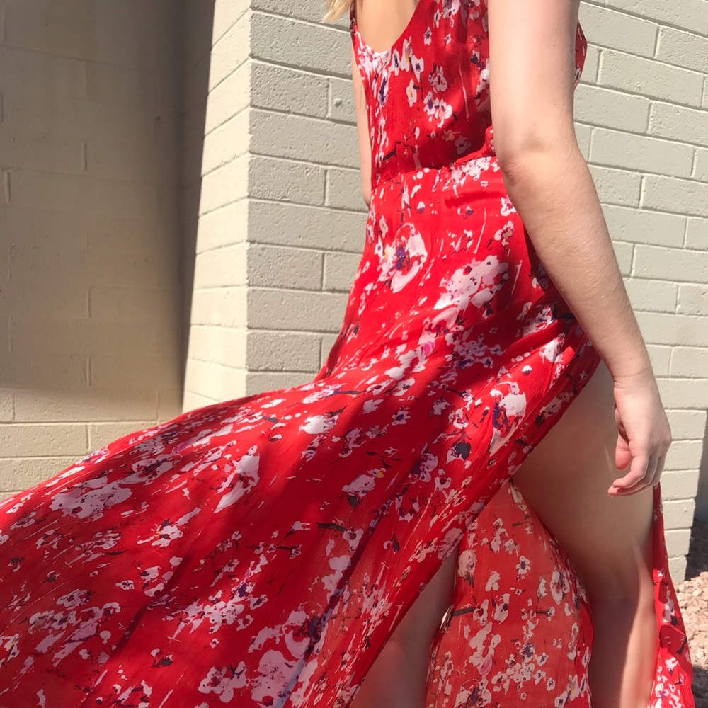 leg cut out dress